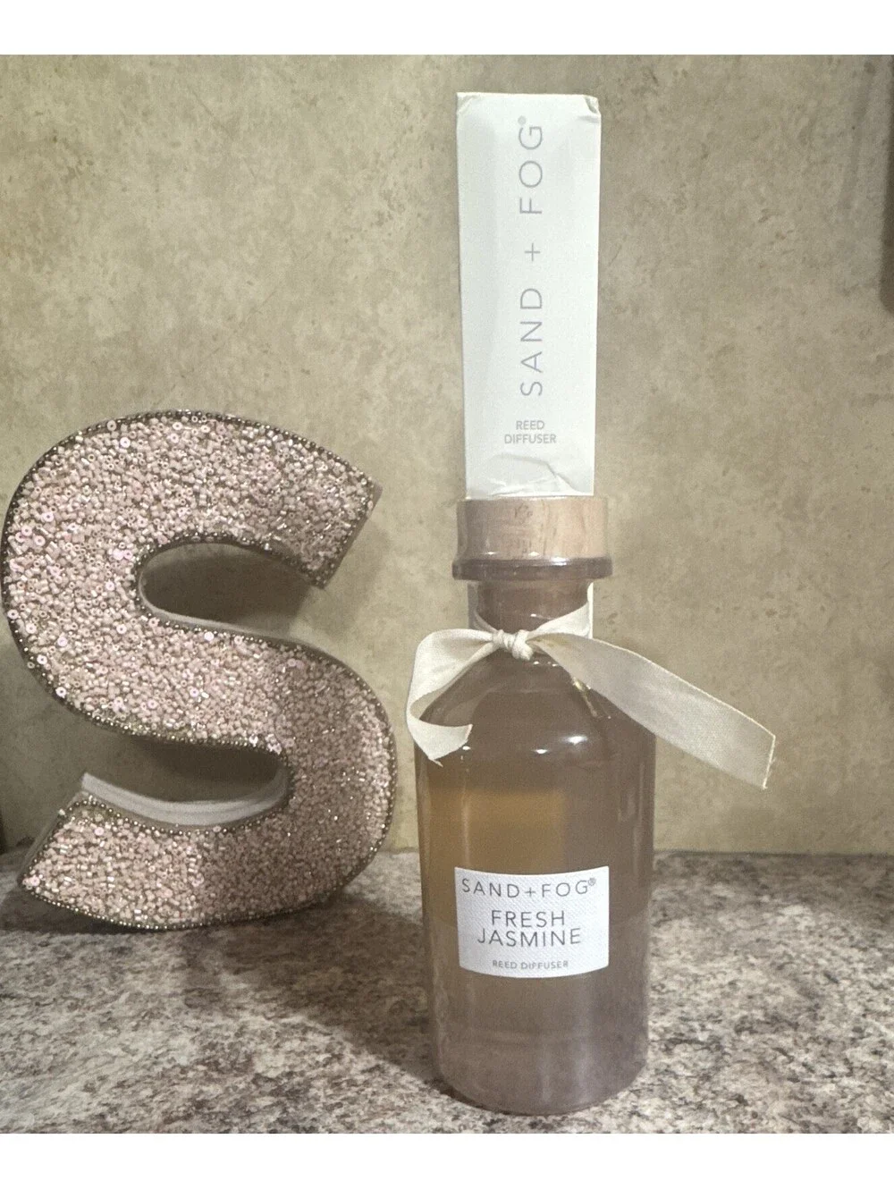 Sand + Fog Jasmine Reed Diffuser Oil, Clear Glass Bottle, 1 Pack